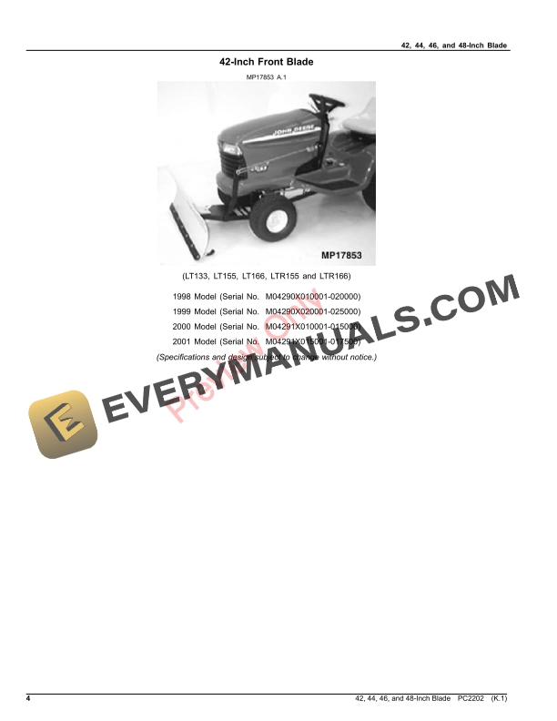 John Deere 42, 44, 46 and 48-Inch Blade Parts Catalog PC2202 26OCT23-4