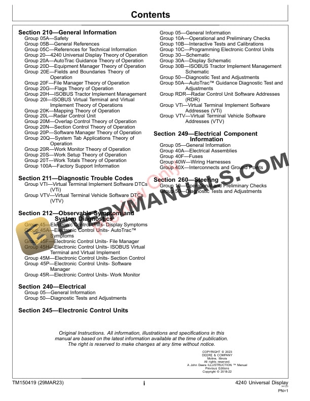 John Deere 4240 Universal Display Technical Manual TM150419 29MAR23 5 John Deere 4240 Universal Display Technical Manual TM150419 29MAR23 3