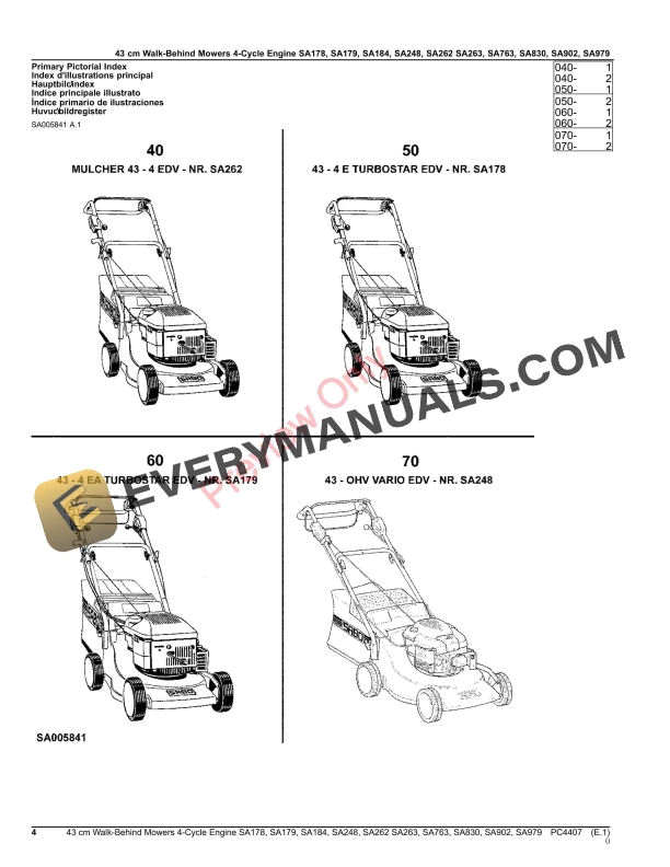 John Deere 43 cm Walk-Behind Mowers 4-Cycle Parts Catalog PC4407 03OCT16-4