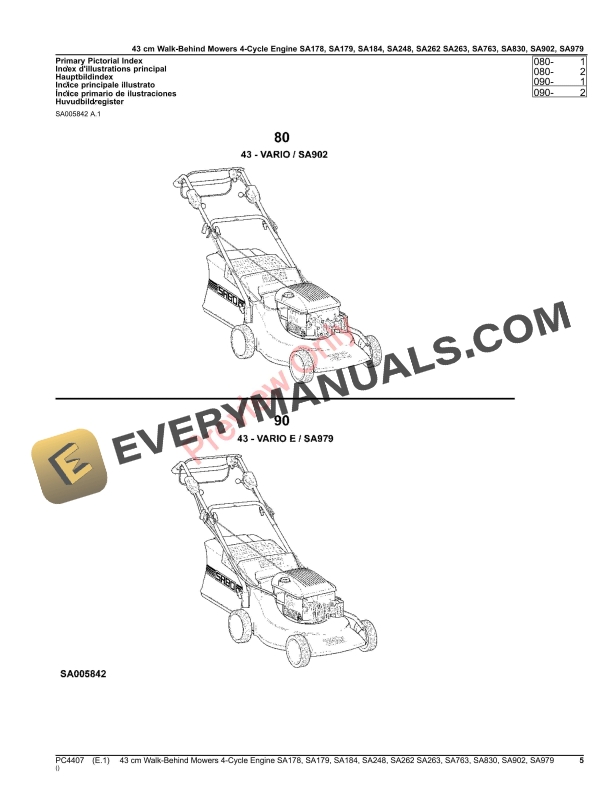 John Deere 43 cm Walk-Behind Mowers 4-Cycle Parts Catalog PC4407 03OCT16-5