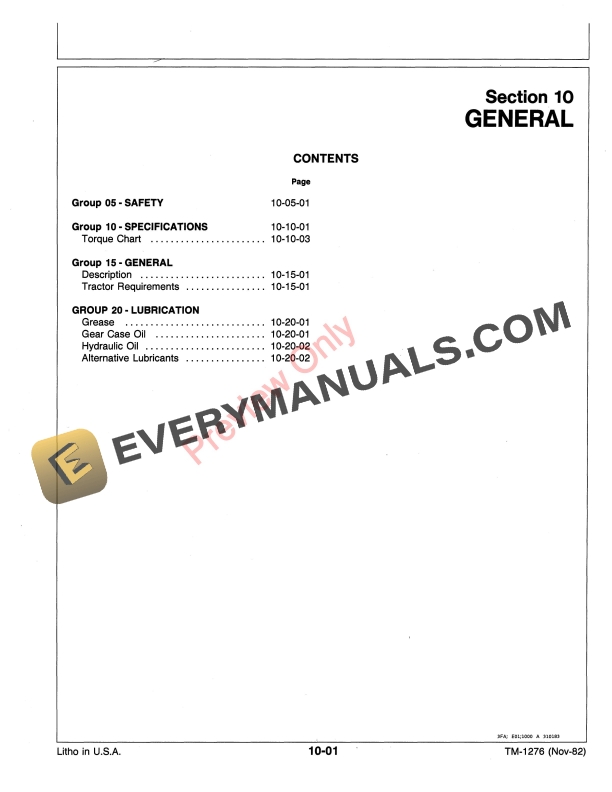 John Deere 430 530 Round Balers Technical Manual TM1276 01SEP86 5
