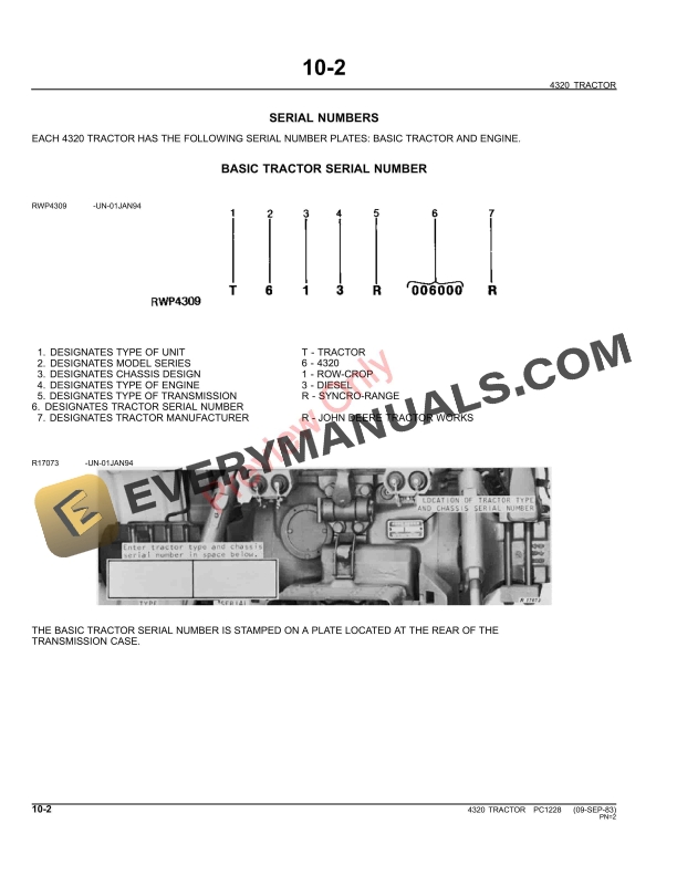 John Deere 4320 Tractor Parts Catalog PC1228 11MAY11 5 John Deere 4320 Tractor Parts Catalog PC1228 11MAY11-4