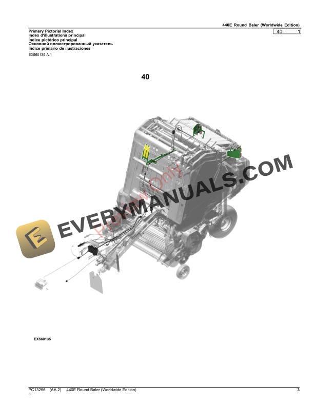 John Deere 440E Round Baler Parts Catalog PC13256 09OCT23-3