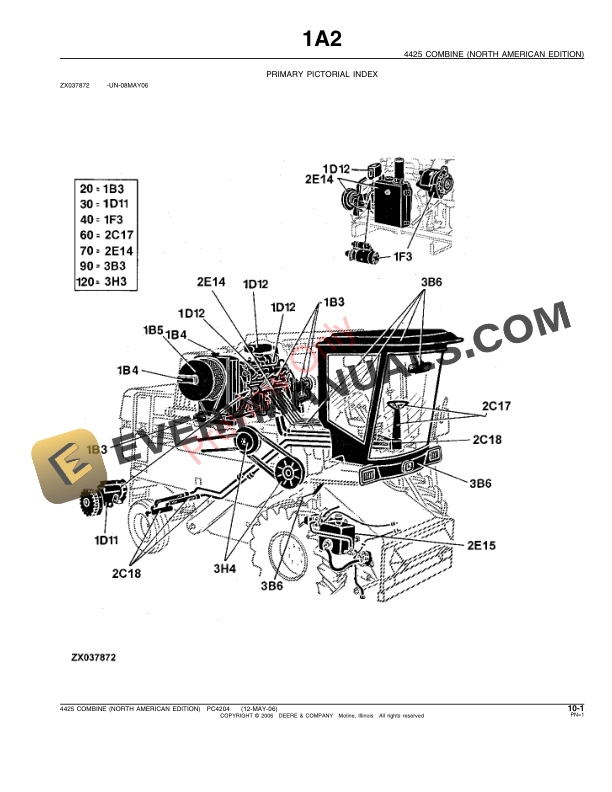 John Deere 4425 Combine Parts Catalog PC4204 12MAY06-3