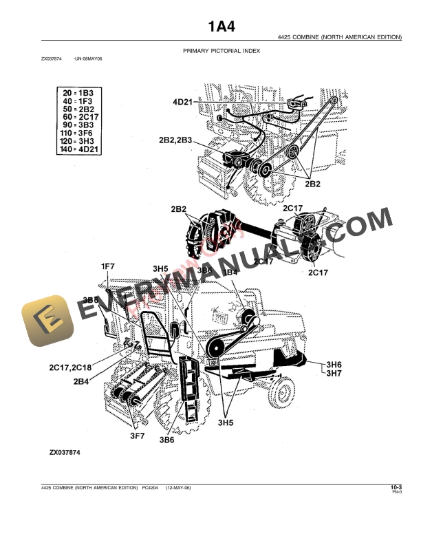 John Deere 4425 Combine Parts Catalog PC4204 12MAY06-5
