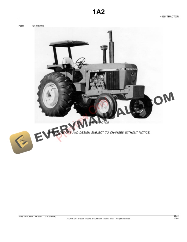 John Deere 4455 Tractor Parts Catalog PC6047 01JUL11-3