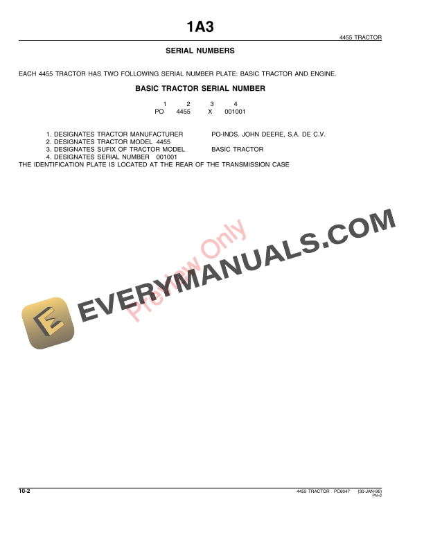 John Deere 4455 Tractor Parts Catalog PC6047 01JUL11-4