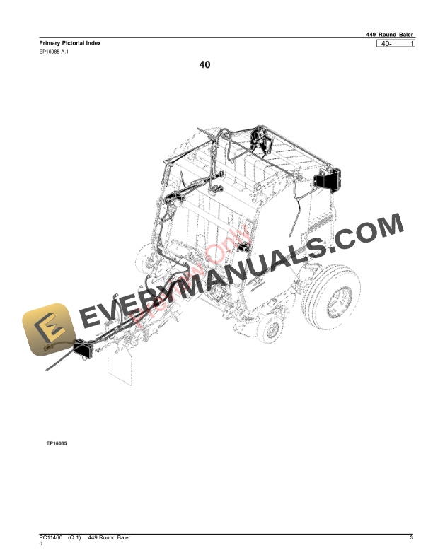 John Deere 449 Round Baler Parts Catalog PC11460 09OCT23 3