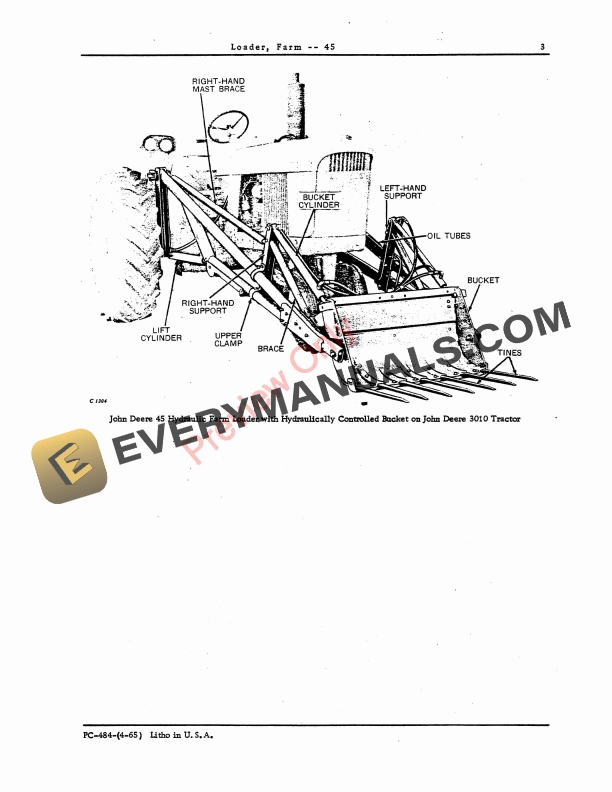 John Deere 45 Farm Loader Parts Catalog PC484 01JAN69-5