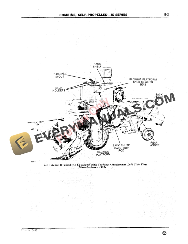 John Deere 45 Series Self-Propelled Combine (Hercules JX-4C-3 Engine) Parts Catalog PC433 01OCT58-5