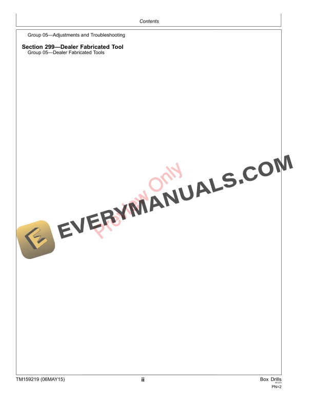 John Deere 450 455 750 1520 1530 1535 1560 1590 and 9400 Grain Drills Technical Manual TM159219 06MAY15 4