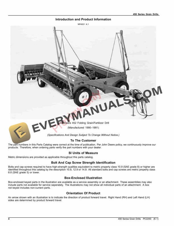 John Deere 450 Series Grain Drills Parts Catalog PC2250 18SEP20 PDF 11 John Deere 450 Series Grain Drills Parts Catalog PC2250 18SEP20-4