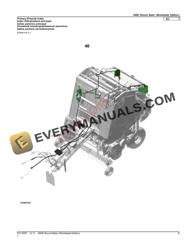 John Deere 450E Round Baler Parts Catalog PC13257 07NOV23-3