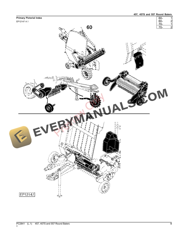 John Deere 457, 457S and 557 Round Balers Parts Catalog PC2841 03OCT23-5