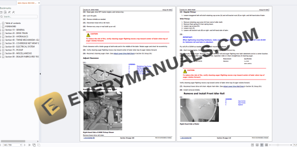 John Deere 459, 459 Silage Special and 559, 559 Silage Special Round Balers Technical Manual TM121119 10APR19 6 John Deere 459, 459 Silage Special and 559, 559 Silage Special Round Balers Technical Manual TM121119 10APR19 - Image 4