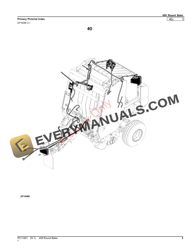 John Deere 459 Round Baler Parts Catalog PC11461 09OCT23 3