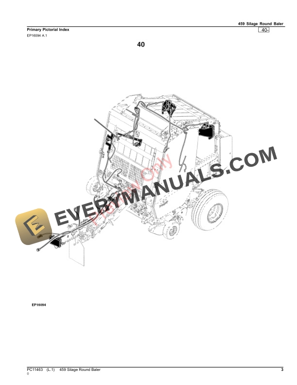 John Deere 459 Silage Round Baler Parts Catalog PC11463 09OCT23 3