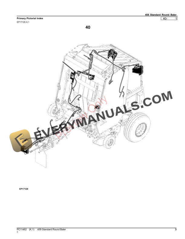 John Deere 459 Standard Round Baler Parts Catalog PC11462 26OCT23 3