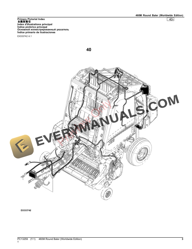 John Deere 460M Round Baler Parts Catalog PC13259 26OCT23-3