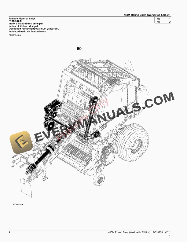 John Deere 460M Round Baler Parts Catalog PC13259 26OCT23-4