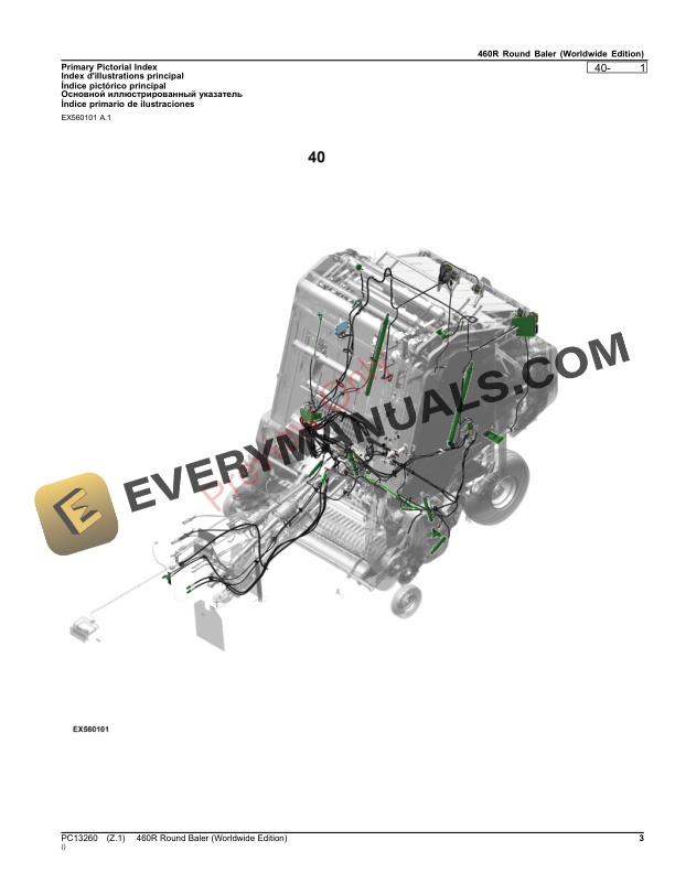 John Deere 460R Round Baler Parts Catalog PC13260 06OCT23-3