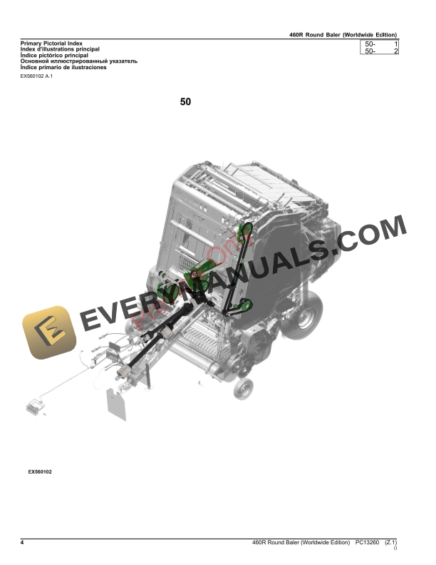 John Deere 460R Round Baler Parts Catalog PC13260 06OCT23-4