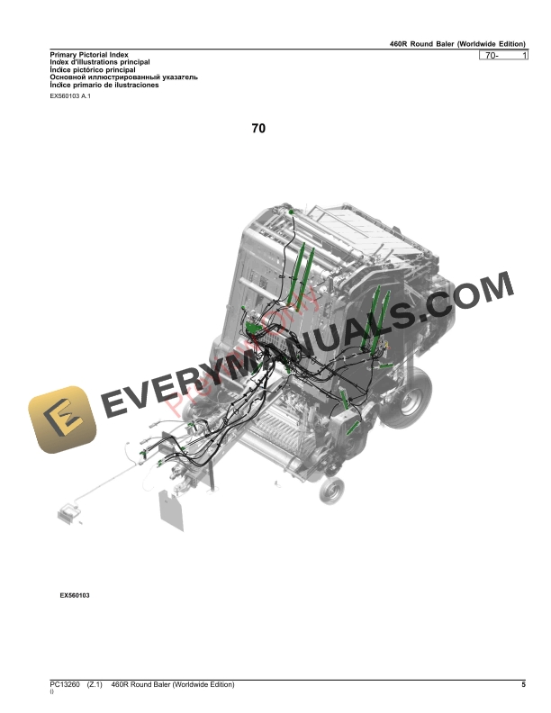 John Deere 460R Round Baler Parts Catalog PC13260 06OCT23-5