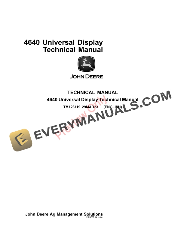 John Deere 4640 Universal Display Technical Manual TM123119 29MAR23-1