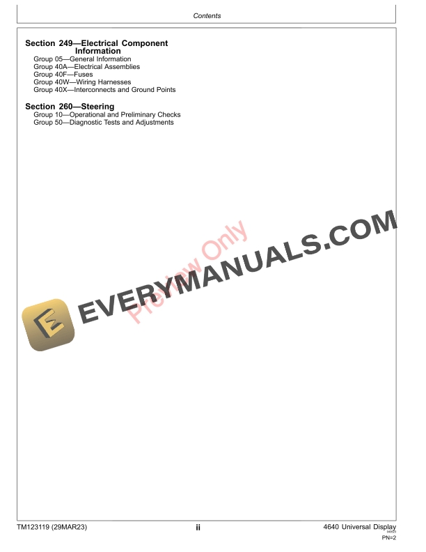John Deere 4640 Universal Display Technical Manual TM123119 29MAR23 6 John Deere 4640 Universal Display Technical Manual TM123119 29MAR23 4