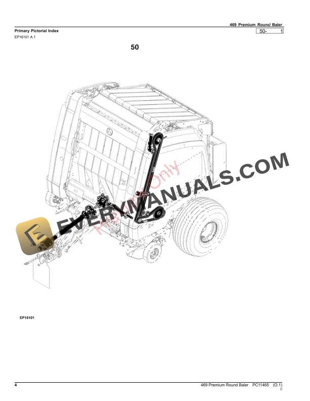 John Deere 469 Premium Round Baler Parts Catalog PC11465 24AUG23 4