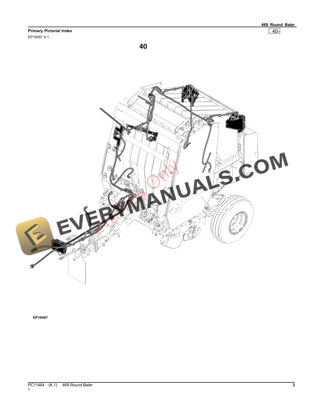 John Deere 469 Round Baler Parts Catalog PC11464 08SEP23 3