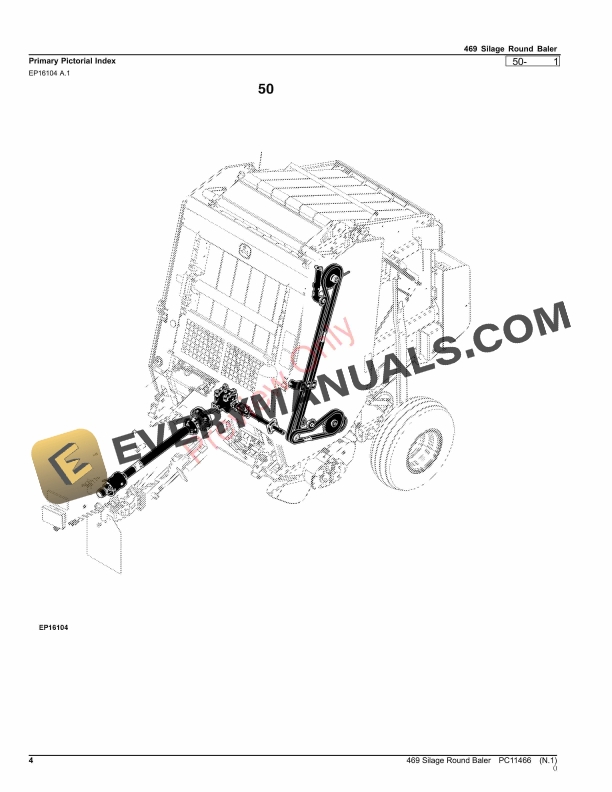 John Deere 469 Silage Round Baler Parts Catalog PC11466 24AUG23 4