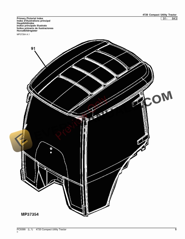 John Deere 4720 Compact Utility Tractor Parts Catalog PC9399 15OCT23-5