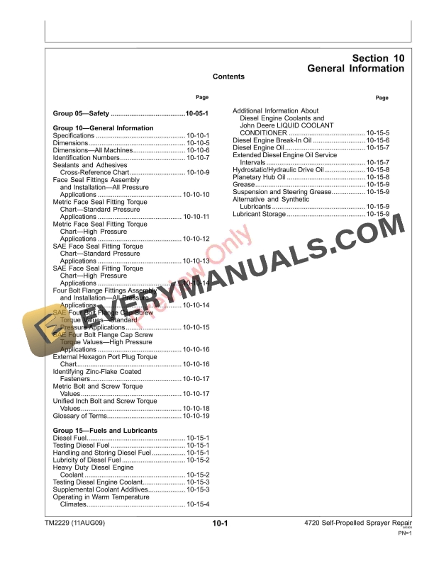 John Deere 4720 Self Propelled Sprayer Technical Manual TM2229 11AUG09 5