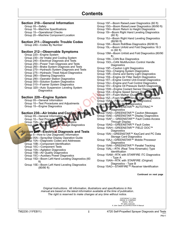 John Deere 4720 Self Propelled Sprayer Technical Manual TM2230 11FEB11 3