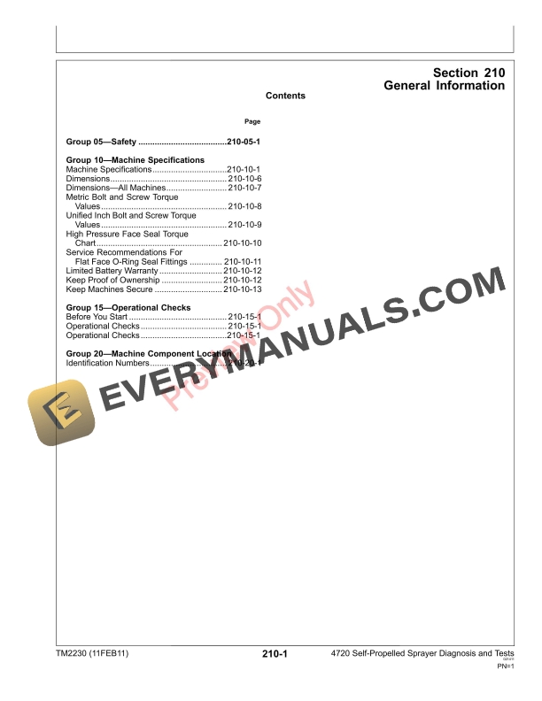 John Deere 4720 Self Propelled Sprayer Technical Manual TM2230 11FEB11 5