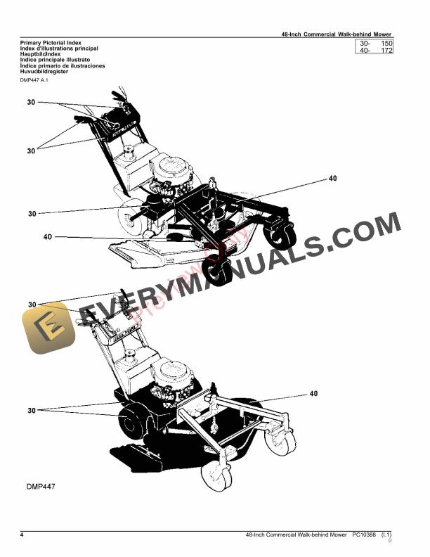 John Deere 48 Inch Commercial Walk Behind Mower Parts Catalog PC10388 06AUG23 4