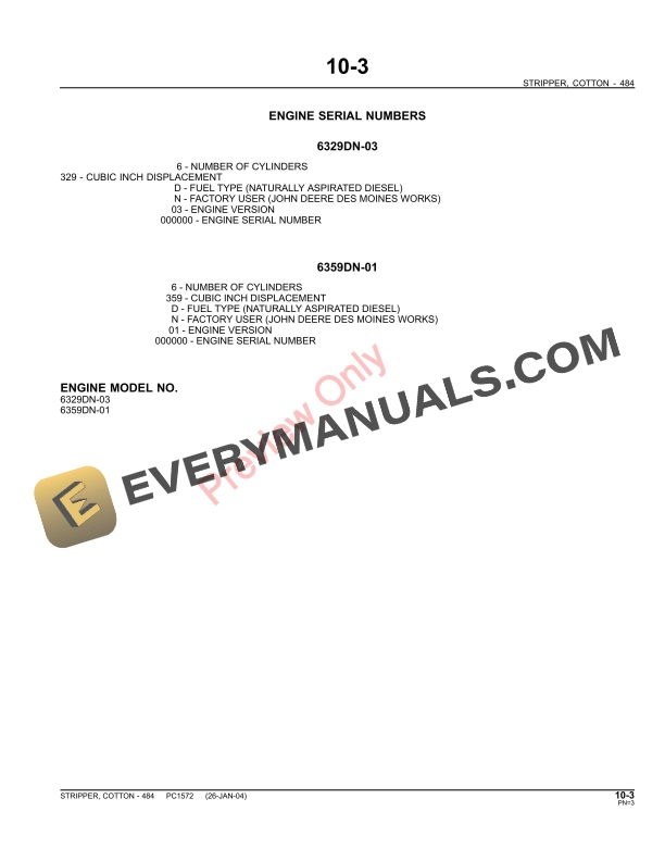 John Deere 484 Cotton Stripper Parts Catalog PC1572 31MAY11-5