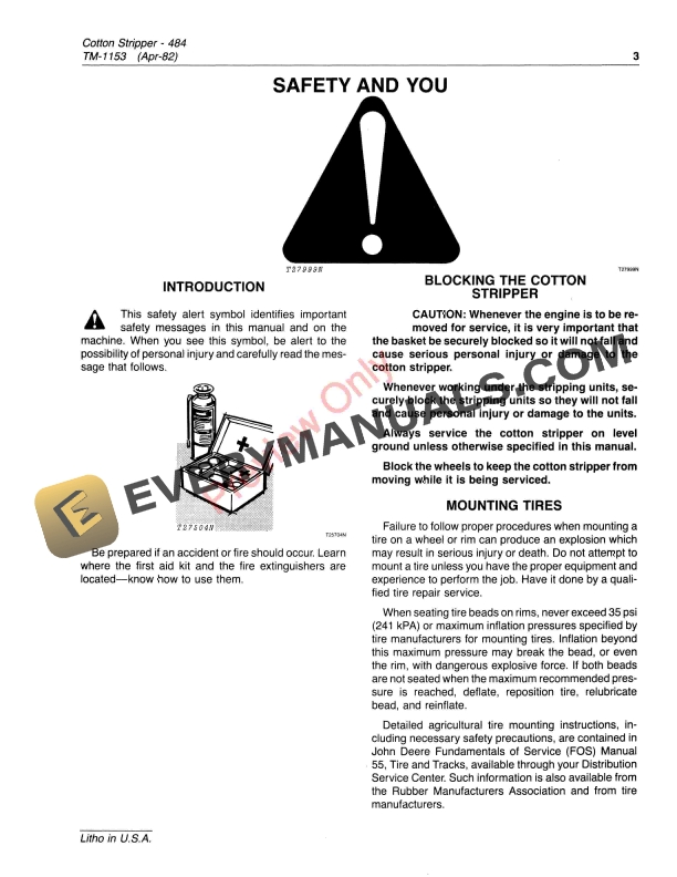 John Deere 484 Cotton Stripper Technical Manual TM1153 01APR82 5