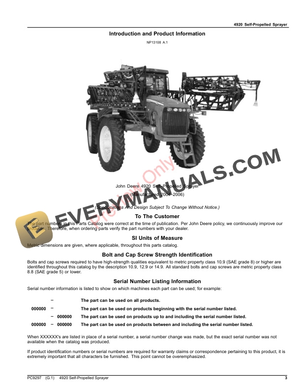 John Deere 4920 Self-Propelled Sprayer Parts Catalog PC9297 31OCT23-3