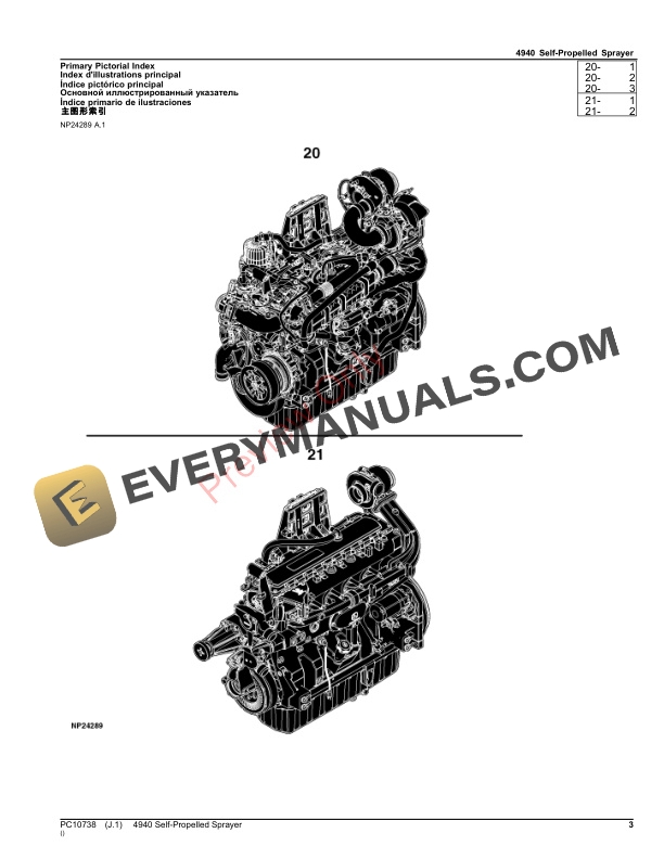 John Deere 4940 Self Propelled Sprayer Parts Catalog PC10738 26OCT23 3