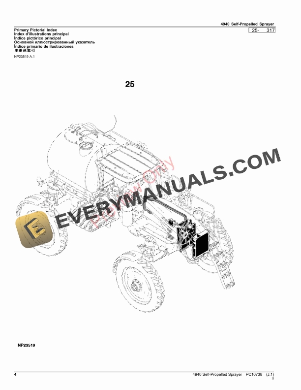 John Deere 4940 Self Propelled Sprayer Parts Catalog PC10738 26OCT23 4