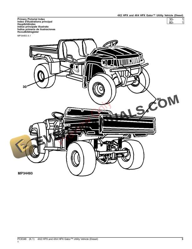 John Deere 4X24X4 HPX GATOR UTILITY VEHICLE (DIESEL) Parts Catalog PC9346 12OCT23-3