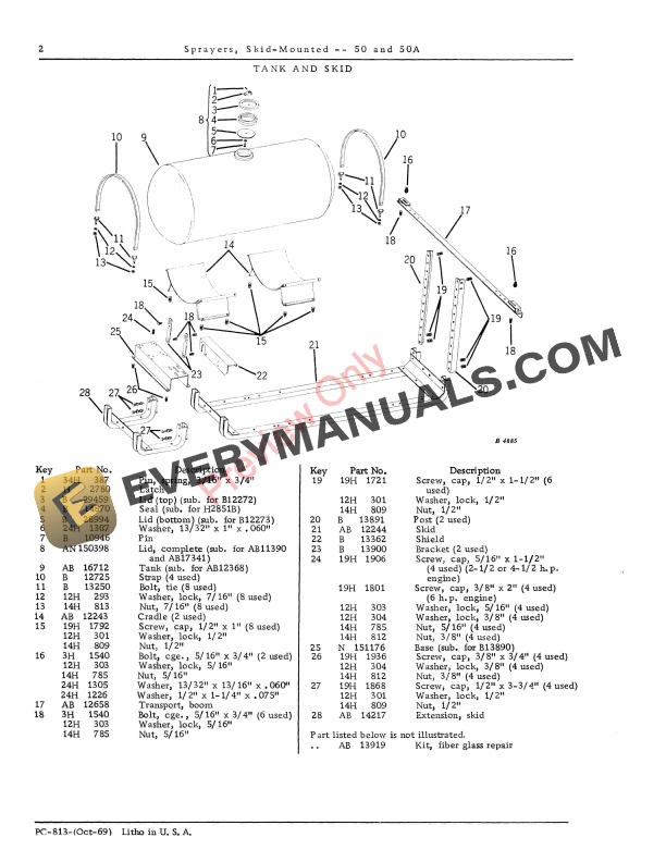 John Deere 50, 50A Skid Mounted Sprayers Parts Catalog PC813 01OCT69-4