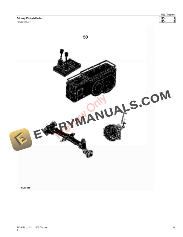 John Deere 500 Tractor Parts Catalog PC4654 25FEB20-5