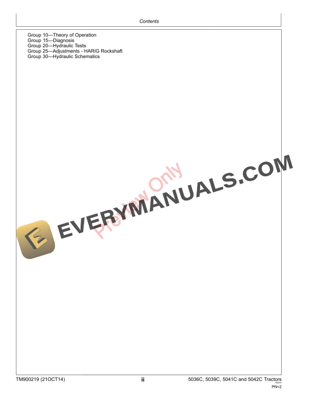 John Deere 5036C, 5039C, 5041C and 5042C Tractors Technical Manual TM900219 12APR16 6 John Deere 5036C 5039C 5041C and 5042C Tractors Technical Manual TM900219 12APR16 4