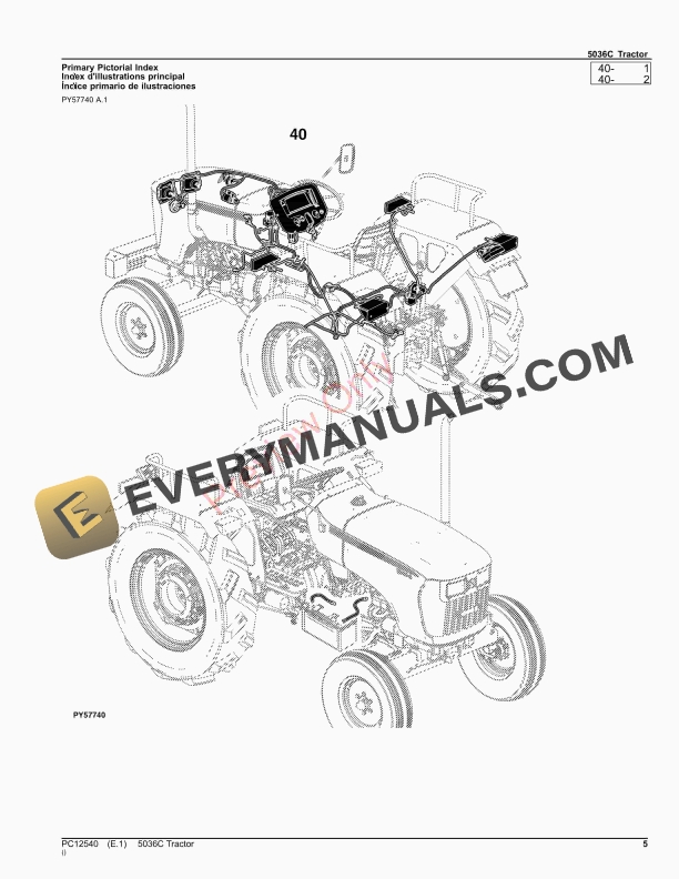 John Deere 5036C Tractor Parts Catalog PC12540 10SEP23-5