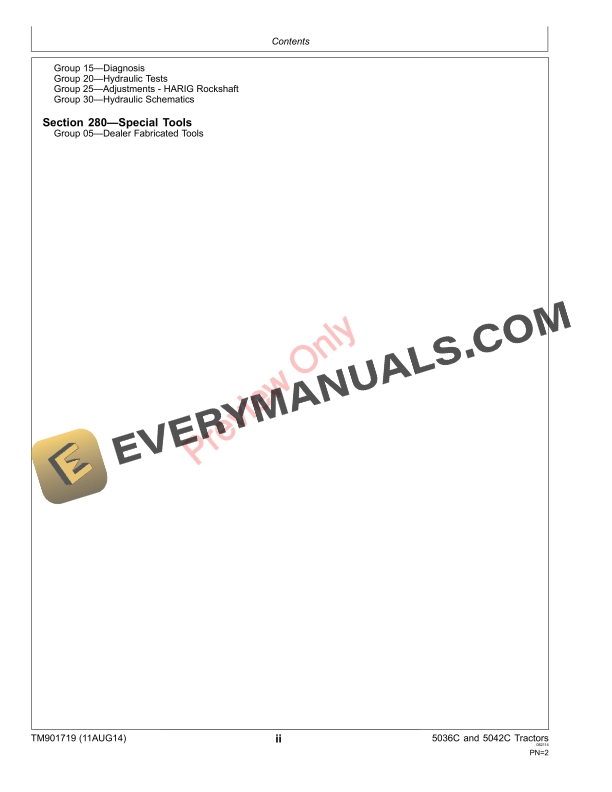 John Deere 5036C and 5042C Tractors Technical Manual TM901719 17DEC15 4
