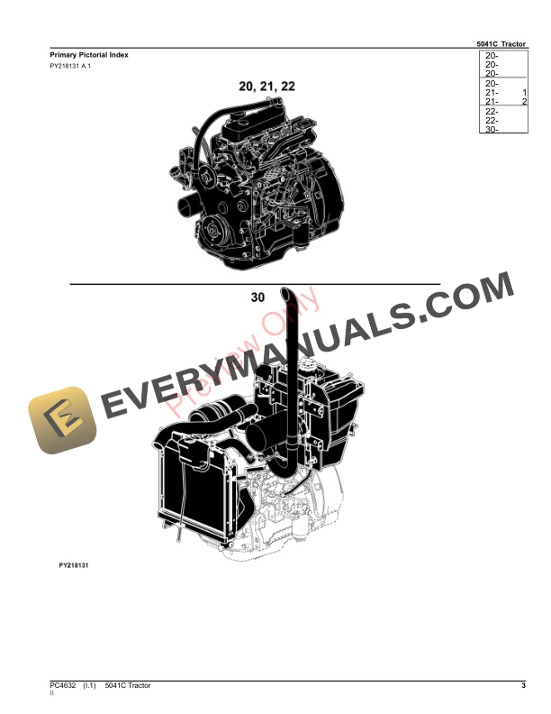 John Deere 5041C TRACTORS Parts Catalog PC4632 10SEP23-3