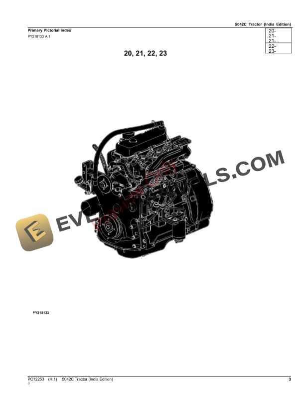 John Deere 5042C Tractor Parts Catalog PC12253 10SEP23-3